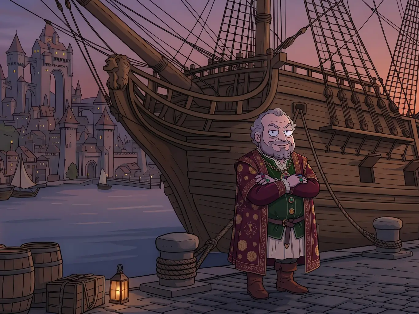 Marchands attendant le retour de leurs navires