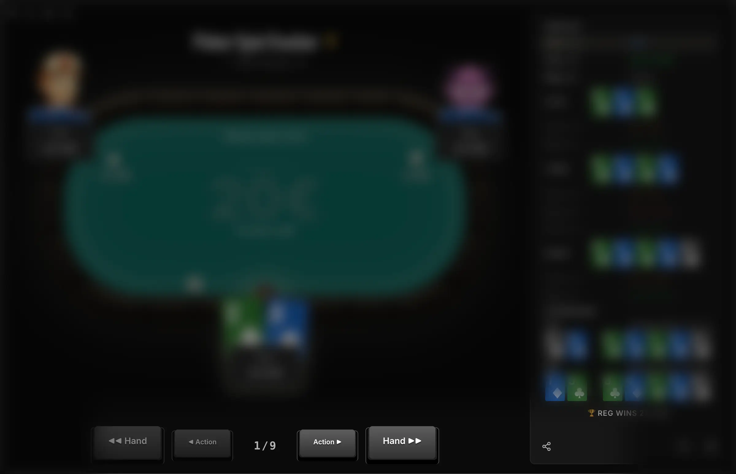 Les contrôles de navigation Main et Action en bas du Replayer.