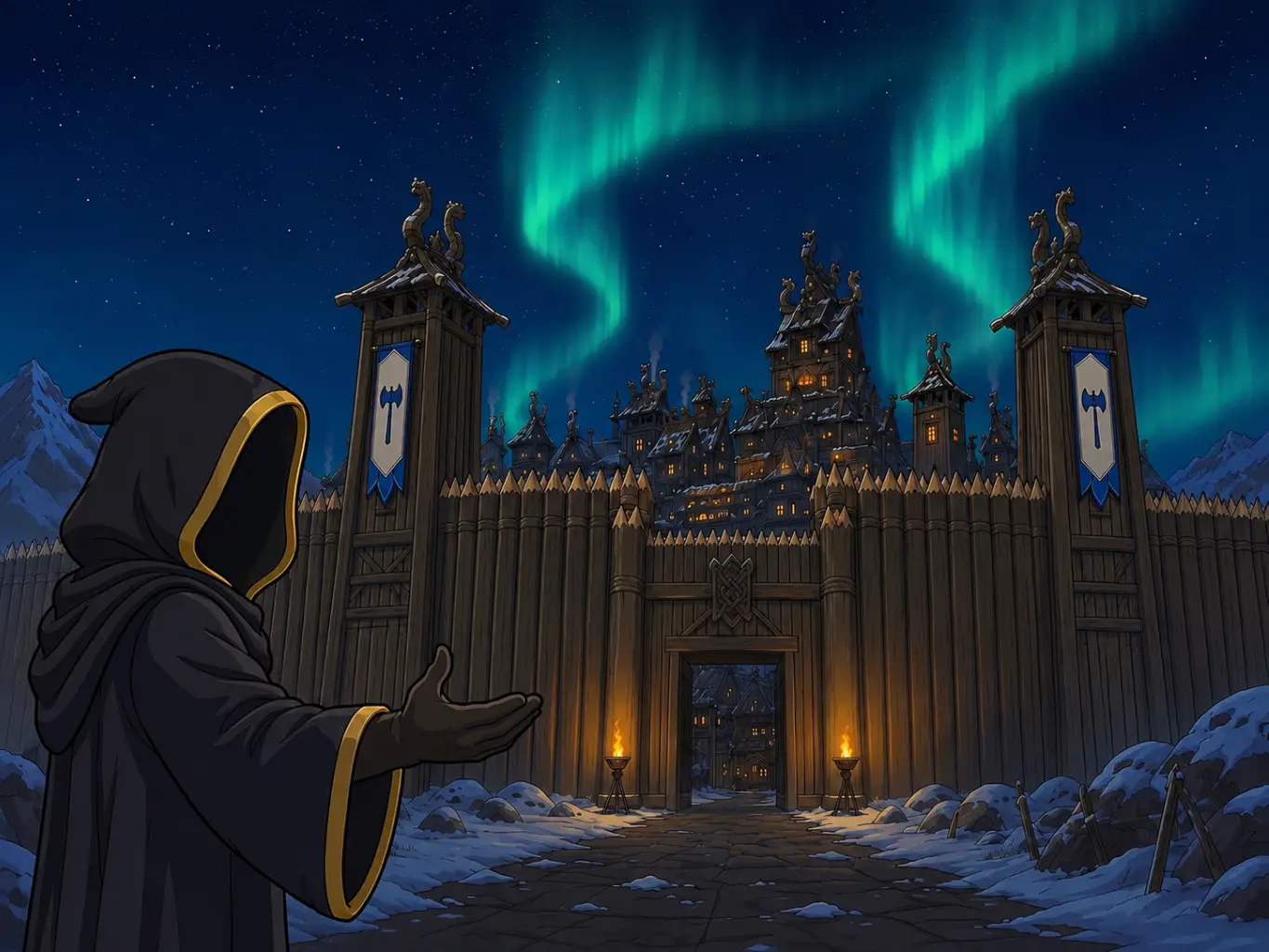 Frostgard, capitale enneigée des Royaumes du Nord.