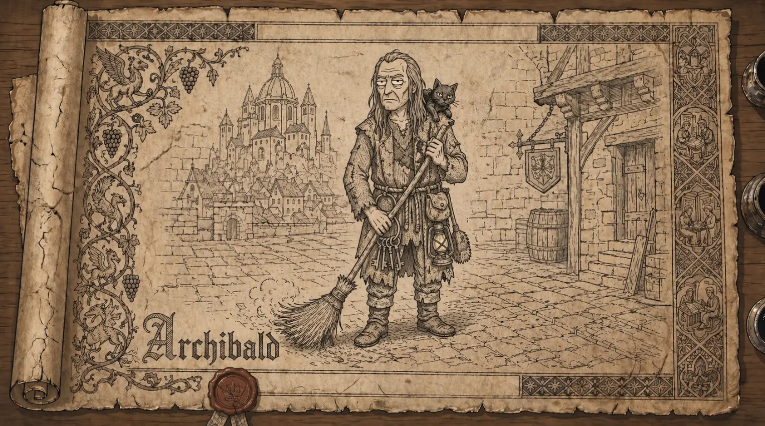 Portrait d'Archibald, le gardien de l'Académie Poker Sciences.