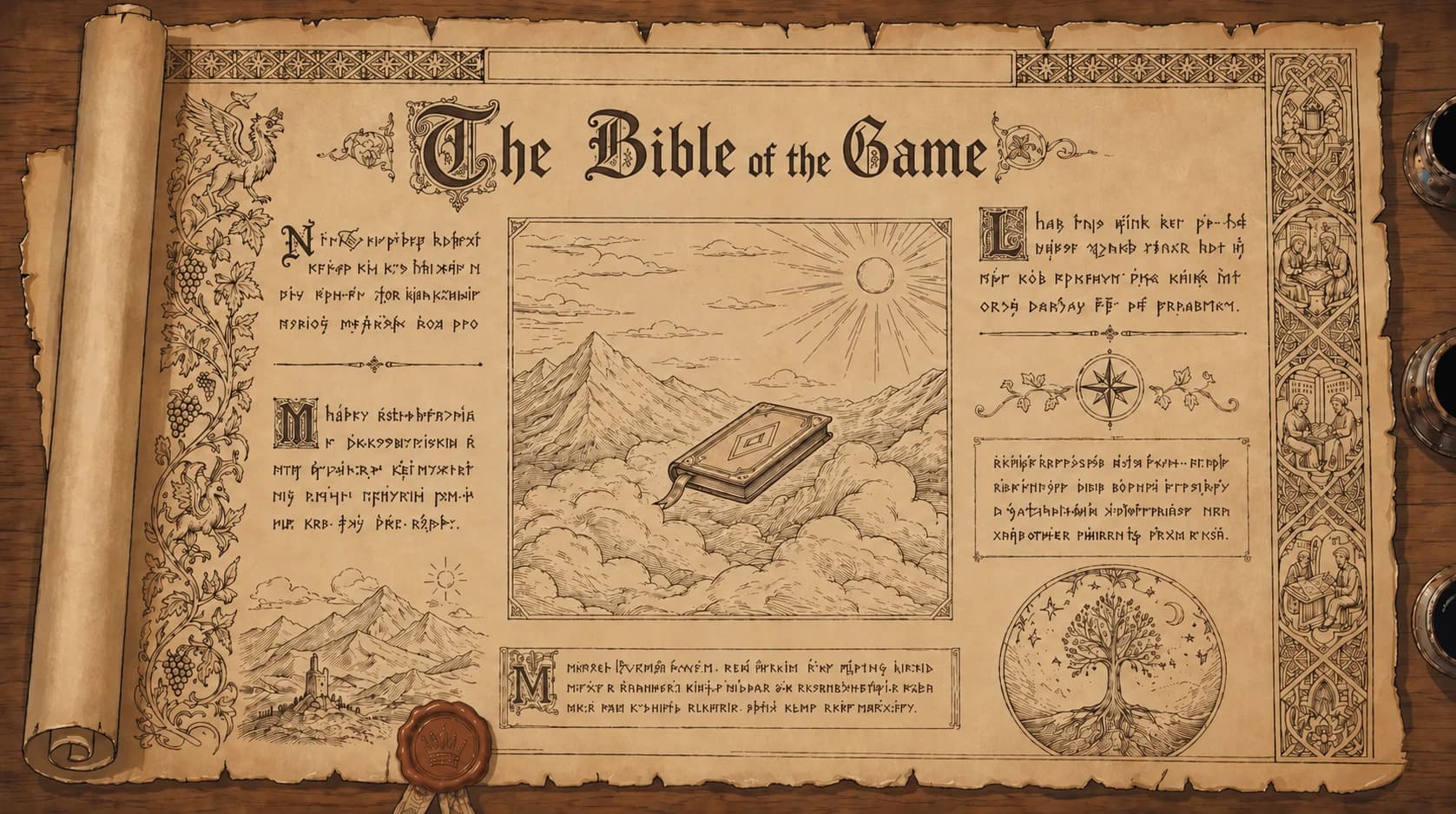 Parchemin évoquant la Bible du Jeu retrouvée dans le Nord.