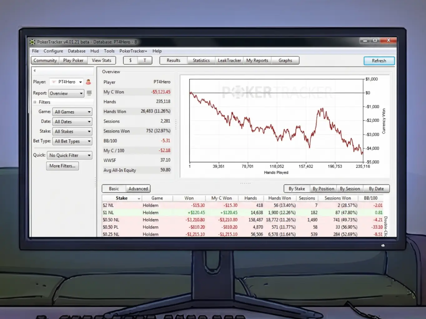 Capture d’écran de PokerTracker 4